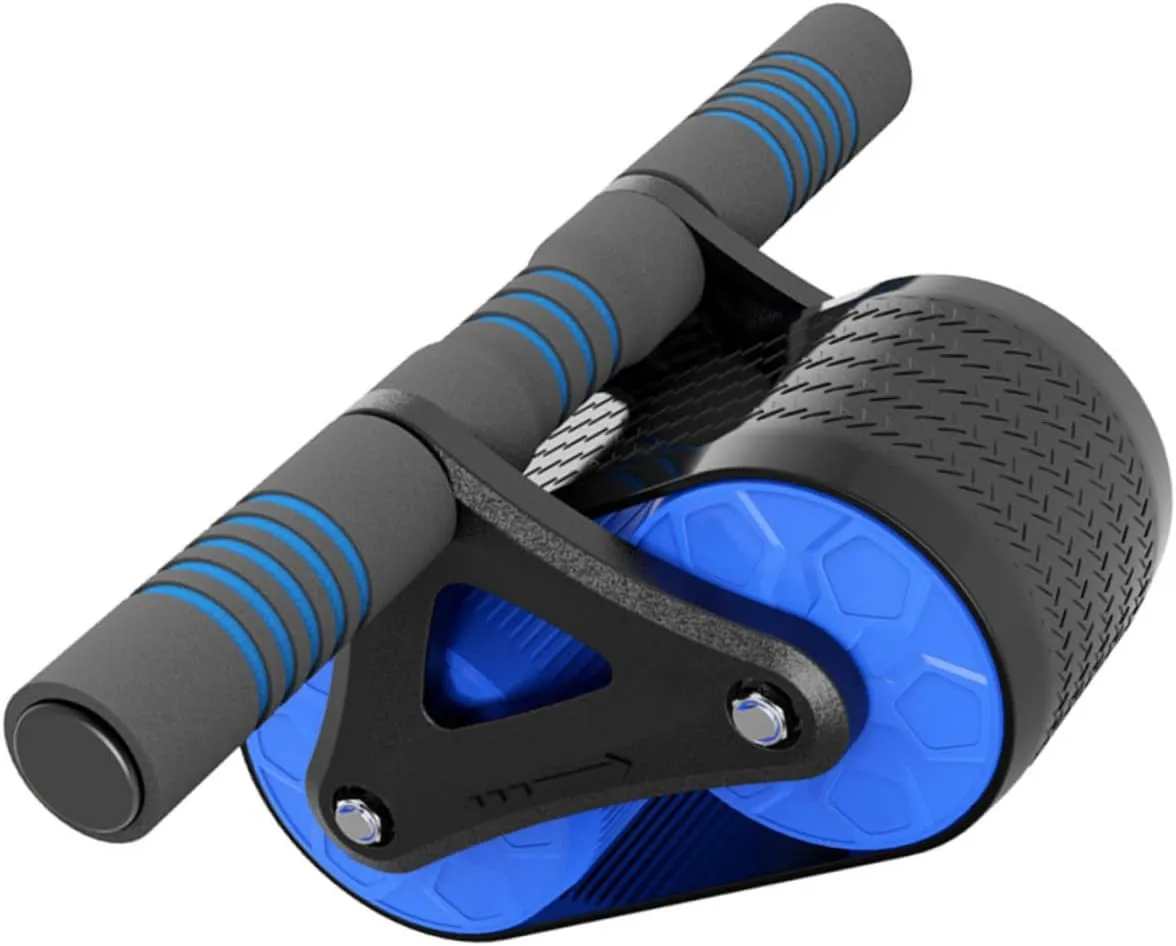 Abdominal Exercise Roller Tricep Workout Equipment Abdominal Wheel Roller Boxing Machine Portable Home Gym Multifunctional Abdominal Plate Wheel Foldable Exercise Bike Sliders Blue