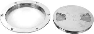 Acouto Boat Round Deck Plate 6" Round Access Hatch Cover Deck Plate 316 Stainless Steel Deck Cover Plate Cabin Bottom Plate and Export Yacht Marine Hardware