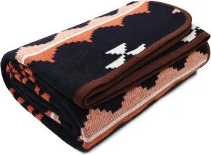 ACUSHLA Merino Wool Camp Blanket - Warm Thick Washable Large Outdoor Camping Sleeping Throw Blanket All Weather Morocco Blue 79" x63"