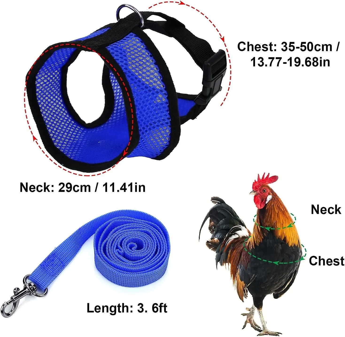 Adjustable Chicken Harness With Leash Comfortable Vest Breathable Chick