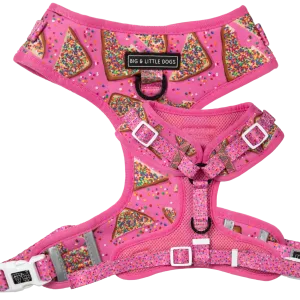 ADJUSTABLE DOG HARNESS: Pink Fairy Bread