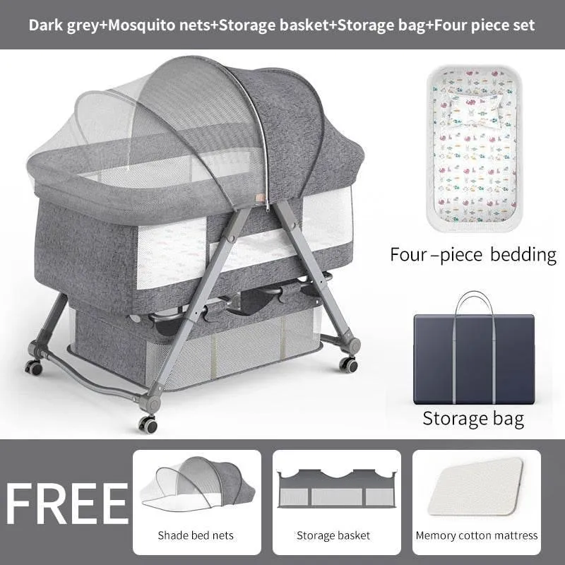 Adjustable Portable Baby Crib - Foldable Minimalist Design