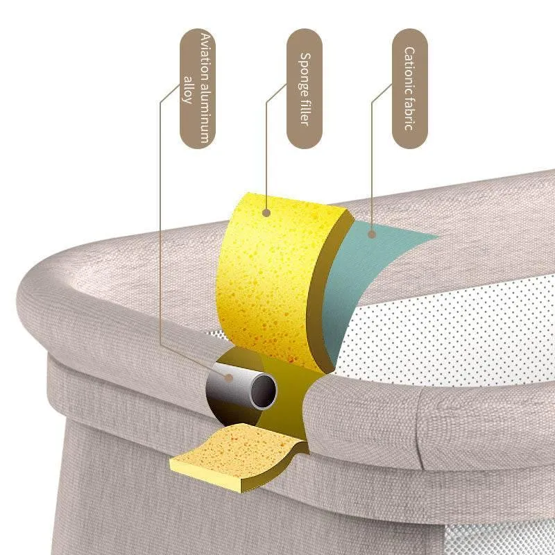 Adjustable Portable Baby Crib - Foldable Minimalist Design