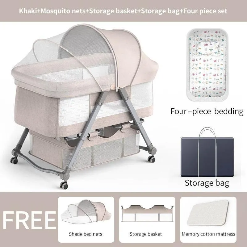 Adjustable Portable Baby Crib - Foldable Minimalist Design