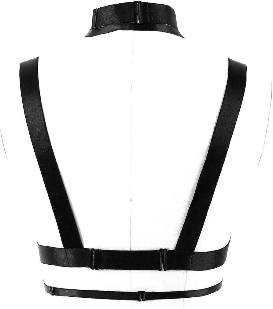Adjustable size Gothic punk Women Bralette Clothing Carnival Party Harness Bra Top Lingerie cage