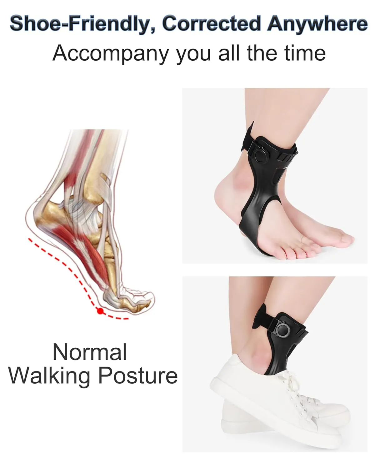 AFO Drop Foot Brace for Walking - Upgraded, Comfortable & Efficient, Adjustable, For Achilles Tendonitis, Plantar Fasciitis, Stroke, TBI, ALS, MS, Bone Fracture, ASO(Right, X-Large)