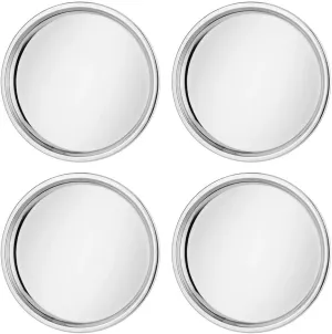 Ahimsa Stainless Steel Plates - 9" Round Classic Stainless Steel Kids Plates, Non Toxic Plate, Camping Plate, BPA Free & Dishwasher Safe (Set of 4)