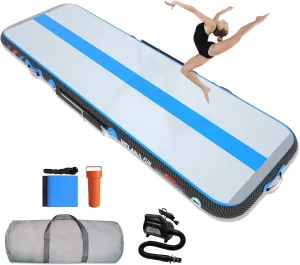Air Mat Tumble Track 10ft/13ft/16ft/20ft Inflatable Gymnastics Tumbling Mat 4/6/8 inchs Thickness Mats for Home Use/Gym/Yoga/Training/Cheerleading/Outdoor/Beach/Park wih Electric Air Pump