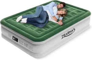 Air Mattress Queen with Built in Pump - Upgraded Blow Up Bed, 2 Mins Quick Self Inflatable with Double Air Chamber, 18"/650lbs Max, All Night No Lost Air, for Camping,Home,Portable Travel