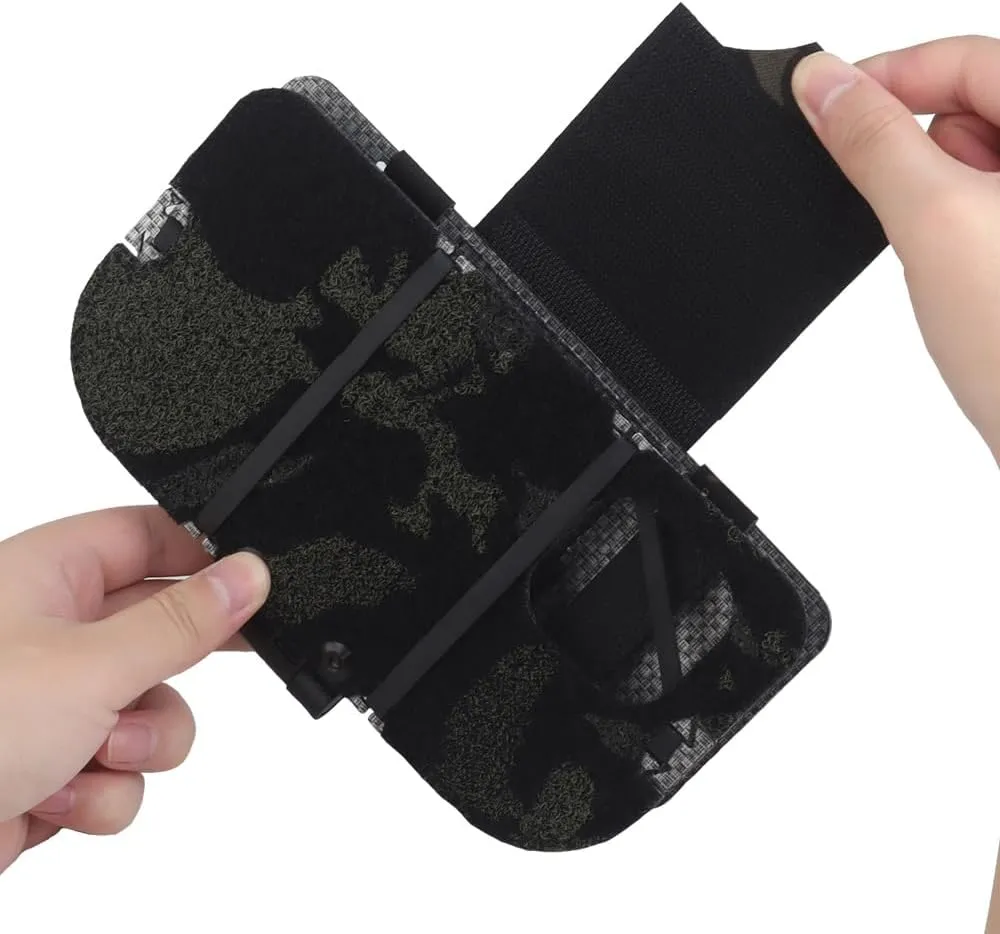 Airsoft Plate Carrier Accessory Molle Phone Mount Outdoor Lightweight Navigation Board for 15Pro, Wide Angle Foldable Phone Holder Chest Rig Hovering Tactical Vest Mount