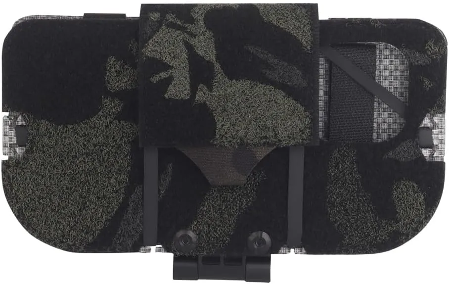 Airsoft Plate Carrier Accessory Molle Phone Mount Outdoor Lightweight Navigation Board for 15Pro, Wide Angle Foldable Phone Holder Chest Rig Hovering Tactical Vest Mount
