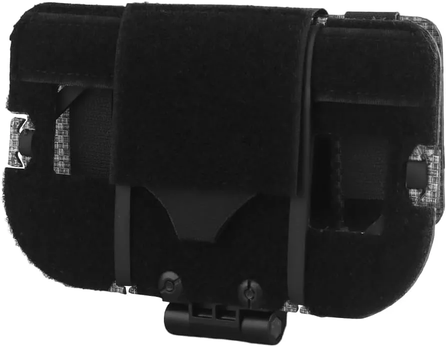 Airsoft Plate Carrier Molle Phone Carrier Outdoor Lightweight Navigation Board，Wide Angle Foldable Phone Holder Chest Rig Hovering Mount Tactical Vest Accessory (Black)