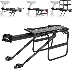 Aluminum Alloy Bike Cargo Rack with Foldable Wide Wings Quick Release Rear Bike Rack