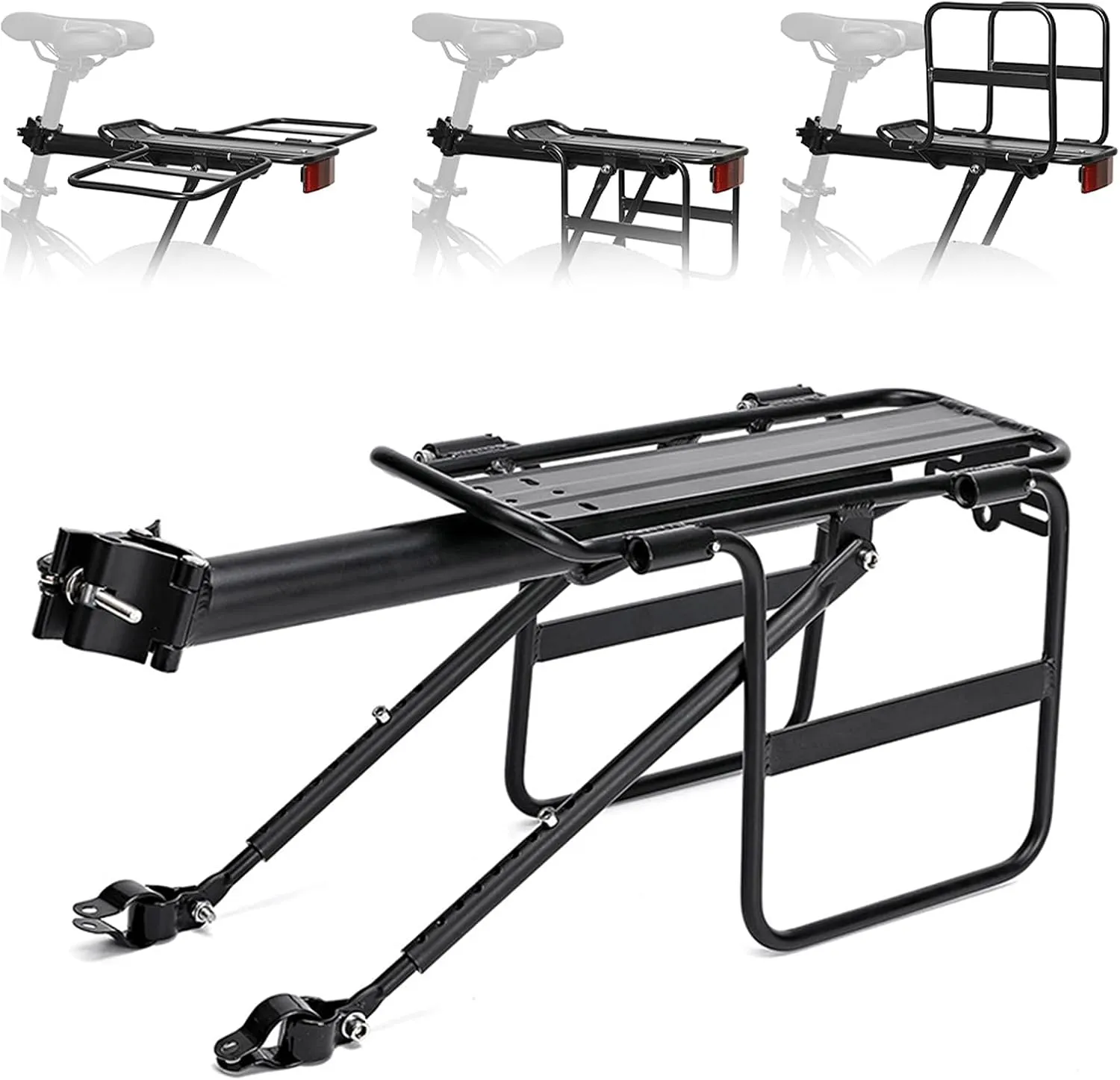 Aluminum Alloy Bike Cargo Rack with Foldable Wide Wings Quick Release Rear Bike Rack