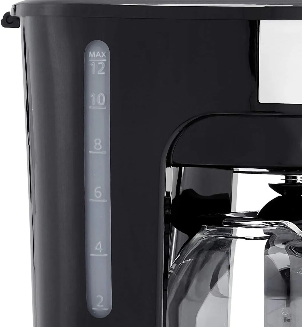 Amazon Basics Coffee Makers, 12-Cup Coffee Machines with Reusable Filter, Coffee Pots, Black & Stainless Steel