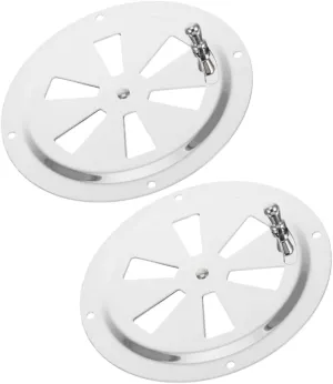 Angoily 2pcs Stainless Steel Round Louver Vent Covers for Boats Manual Open and Close Air Circulation Grill Plates Durable Ventilation for Cabin Airflow