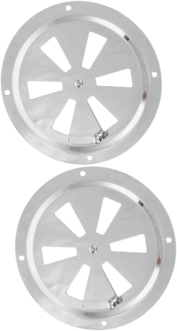 Artibetter 2pcs Stainless Steel Louvered Vent Cover Round Exhaust Ventilation Plate for Efficient Airflow Boats Yachts Homes and Offices Durable and Resistant Design