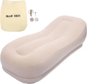 Auto Inflatable Lounger Air Sofa, Portable Self Inflating Sofa Chair, Blow Up Couch Air Sofa Bed Lazy Lounger Chair Cozy Sleeping Sofa Bed for Camping Beach Home