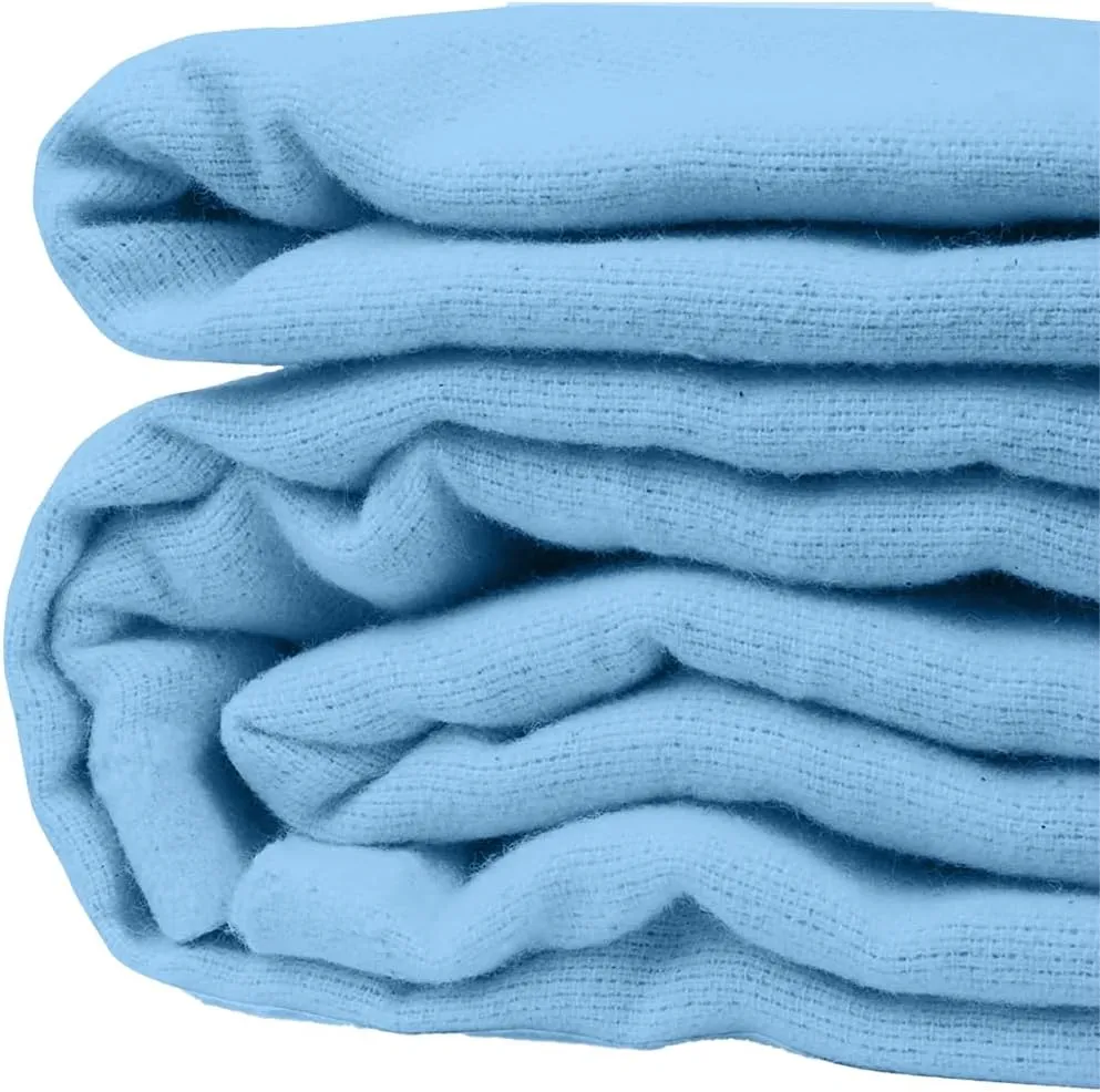 Avalon Bedding Hospital Blankets Twin Size 100% Cotton Thermal Blanket Hospital Style Blanket - Lightweight Hospital Blanket - Hospital Blankets - General Hospital Blanket Twin 70x90 Inches (Blue)