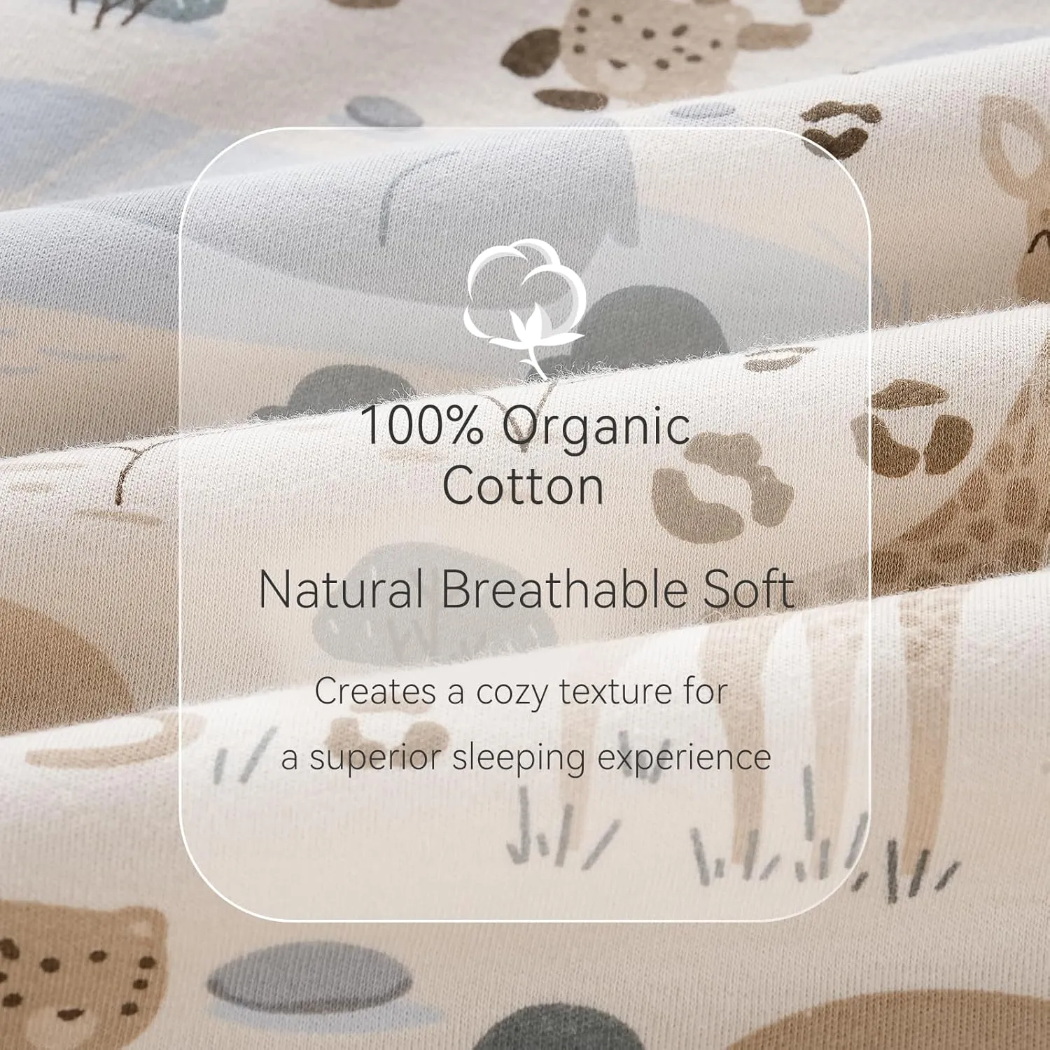 Baby Sleep Sack 12-18 Months 100% Cotton Long Sleeve Wearable Blanket Baby Sleep Bag with 2-Way Zipper 2 Pack 0.5 Tog Sleeping Sack for Newborn Infant Apricot Gray Elephant