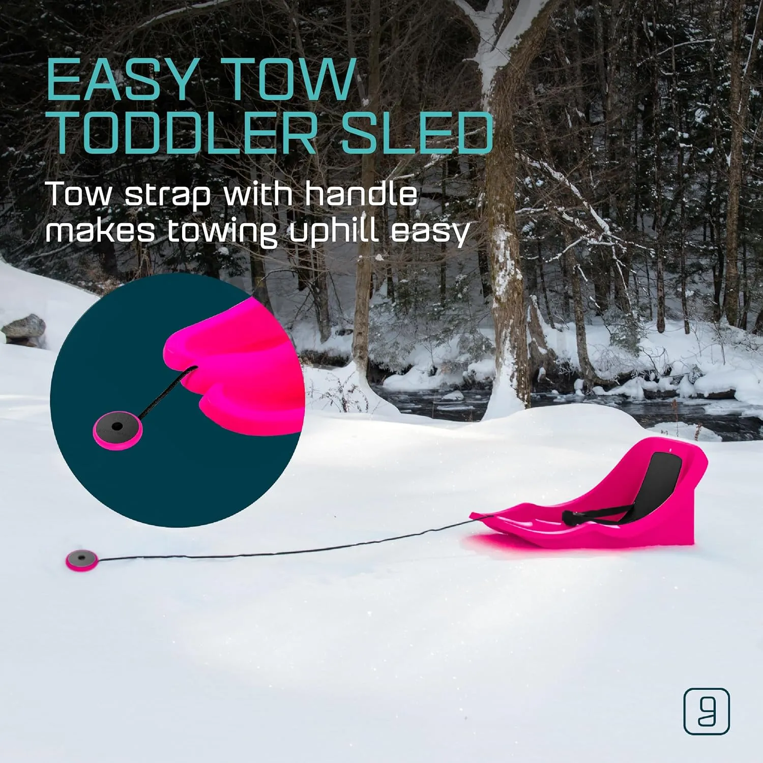 Baby, Toddler Sled - 3-Point Safety Harness, Retractable Tow Strap, Anti-Slip Seat, Sturdy Plastic Snow Sleds for Kids and Infants, Snow Sleds, 6 Months  , Up to 55 lbs