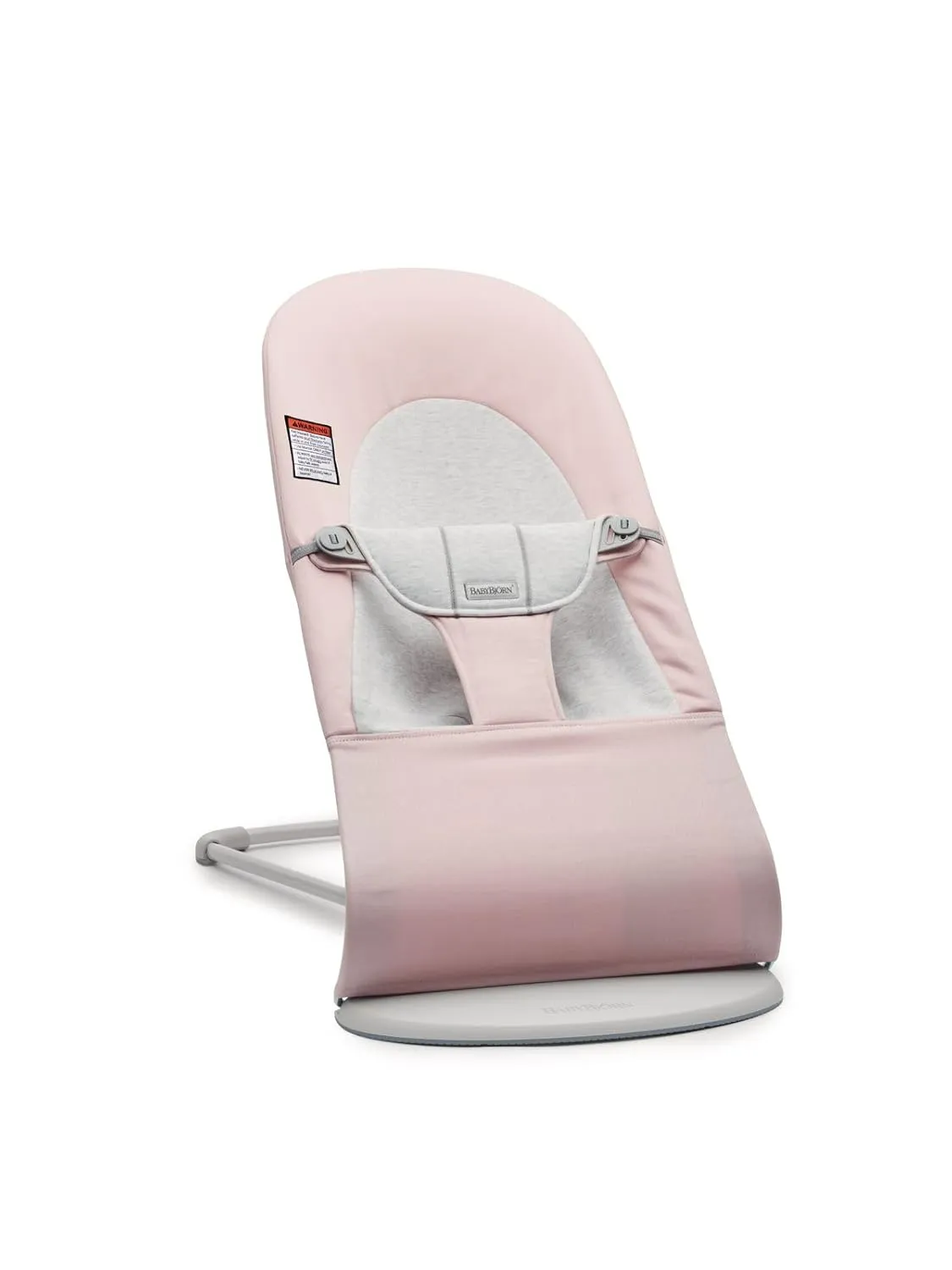BabyBjörn Bouncer Balance Soft, Woven/Jersey, Light Pink/Grey | 2-in-1 Adjustable Baby Bouncer Seat and Toddler Chair, Newborn to Toddler (8-29 lbs), 4 Positions, Lightweight & Portable