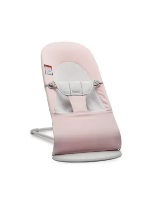 BabyBjörn Bouncer Balance Soft, Woven/Jersey, Light Pink/Grey | 2-in-1 Adjustable Baby Bouncer Seat and Toddler Chair, Newborn to Toddler (8-29 lbs), 4 Positions, Lightweight & Portable
