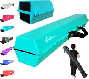 Balance Beam - Folding Floor Gymnastics Equipment for Kids, Non Slip Base - 6 FT to 10 FT for Home Gym Use