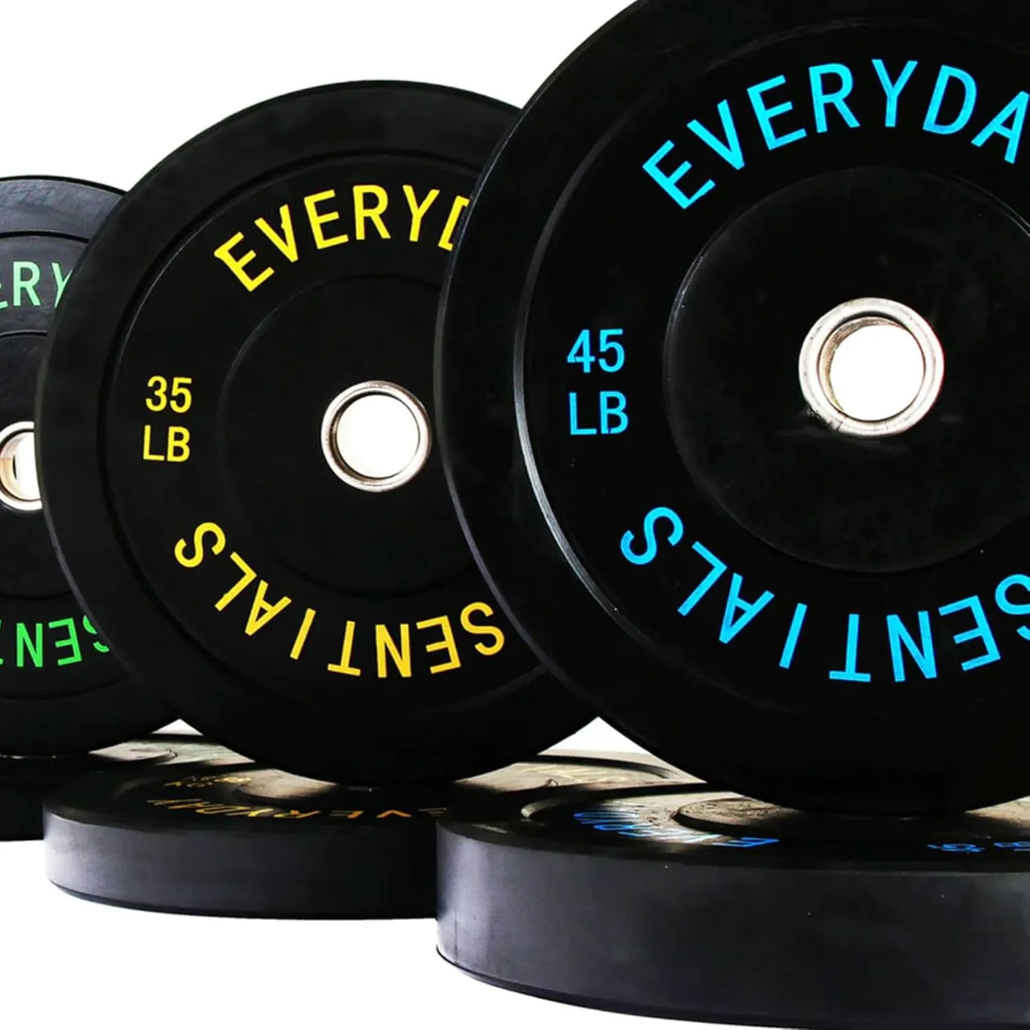 BalanceFrom Color Coded Black Olympic Bumper Plate Weight Plate with Steel Hub