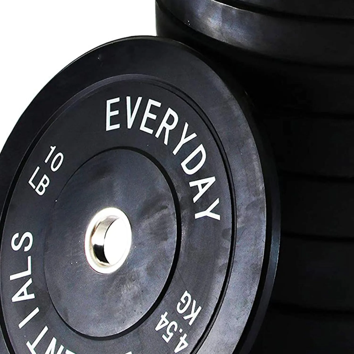 BalanceFrom Color Coded Black Olympic Bumper Plate Weight Plate with Steel Hub