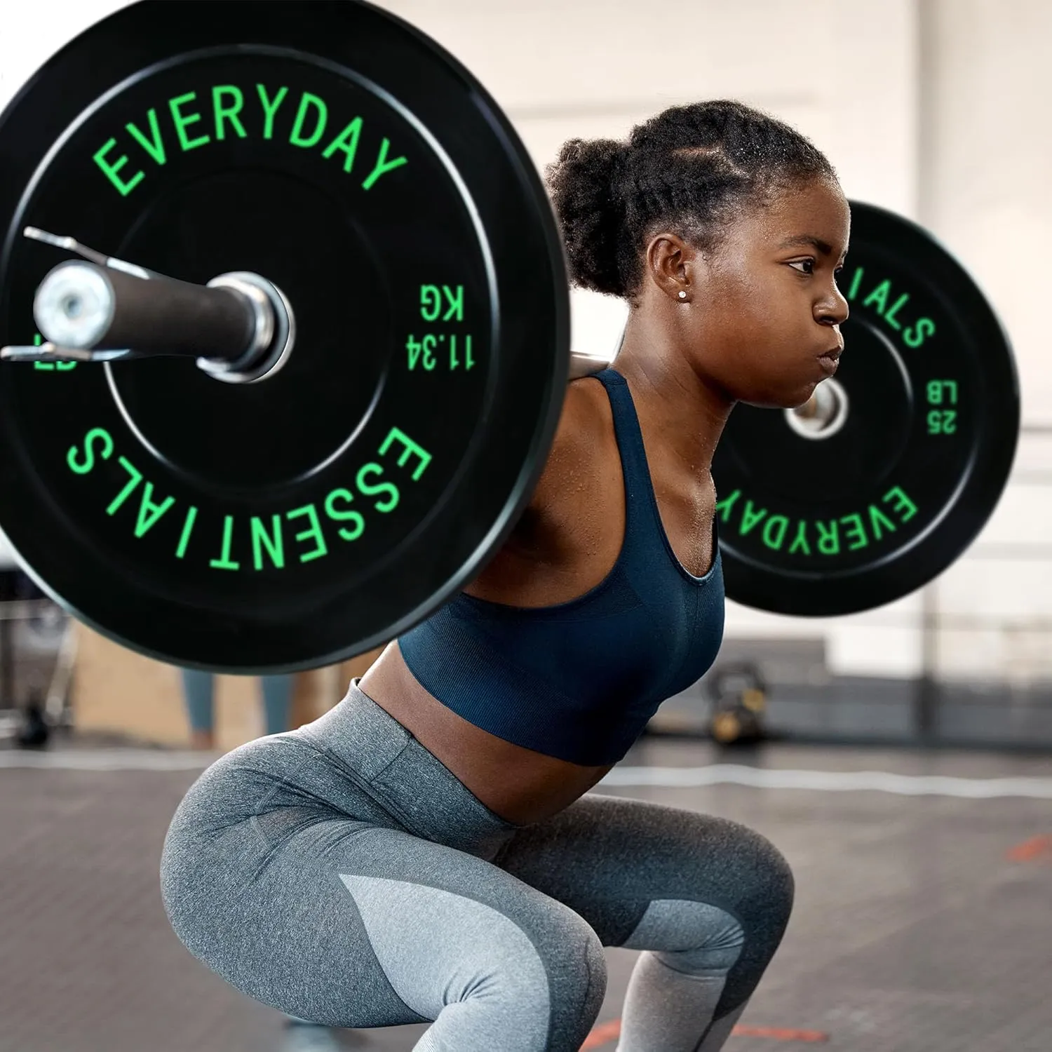 BalanceFrom Color Coded Black Olympic Bumper Plate Weight Plate with Steel Hub