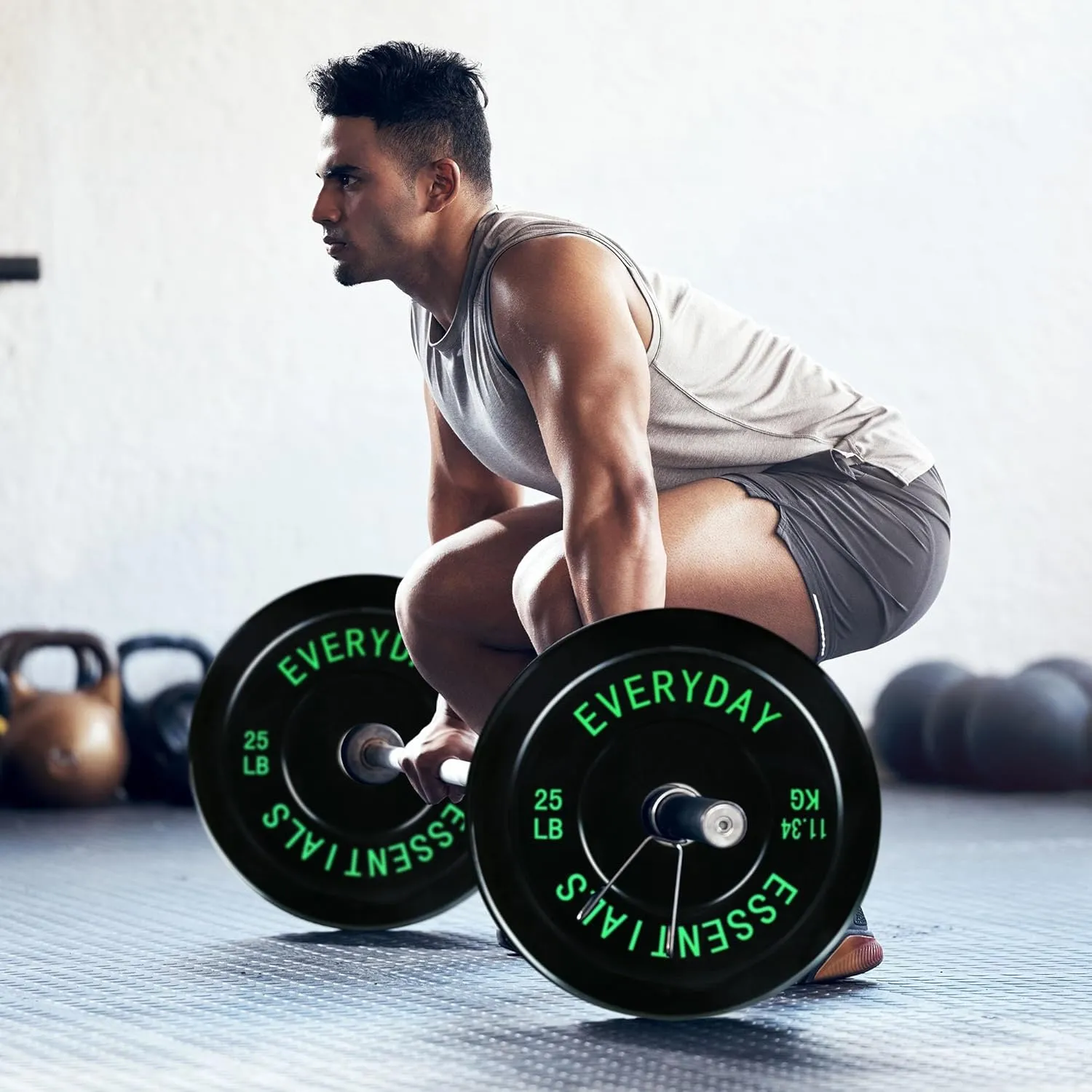 BalanceFrom Color Coded Black Olympic Bumper Plate Weight Plate with Steel Hub