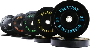 BalanceFrom Color Coded Black Olympic Bumper Plate Weight Plate with Steel Hub