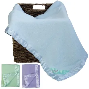 Bamboo Rayon Soft Light Blue Toddler Security Blanket - Thermal Sky Blue Baby Blanket with Satin Edging - Perfect for Naps, Car Carrier, Stroller & Travel - 34 x 47 inches - Newborn Baby Blankie