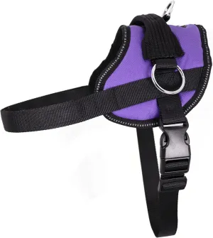 Bark Appeal Purple No-Pull Dog Harness for Large to Extra Large Sized Pets – Adjustable, Reflective Vest with 3 Leash Clips for Added Control, Easy Walks & Training – XL