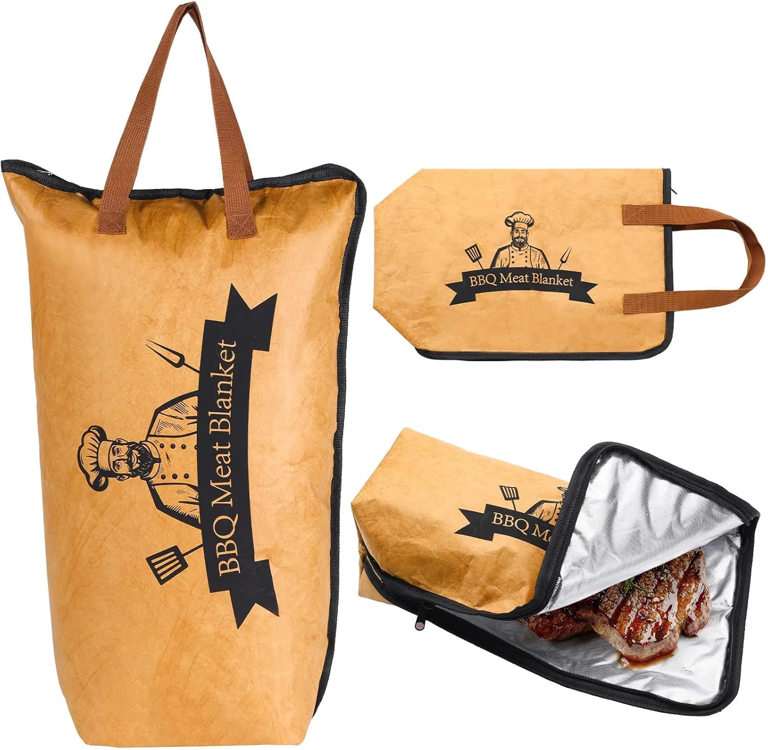 BBQ Blanket for Resting Meat - Insulated Bag for Juicy Results, Large Capacity, Robust Zipper Closure - Barbeque Blanket