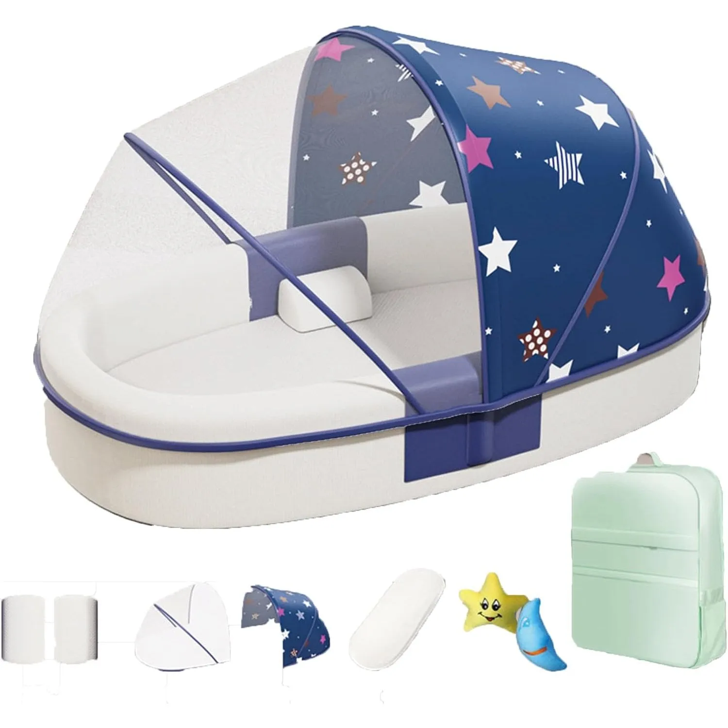 Beauenty Baby Lounger And Share a Sleeping Baby Nest, Foldable, Removable And Washable, Cotton Portable Pressure Protection Crib, Can Be Used for Bedroom/Travel/Camping (A)