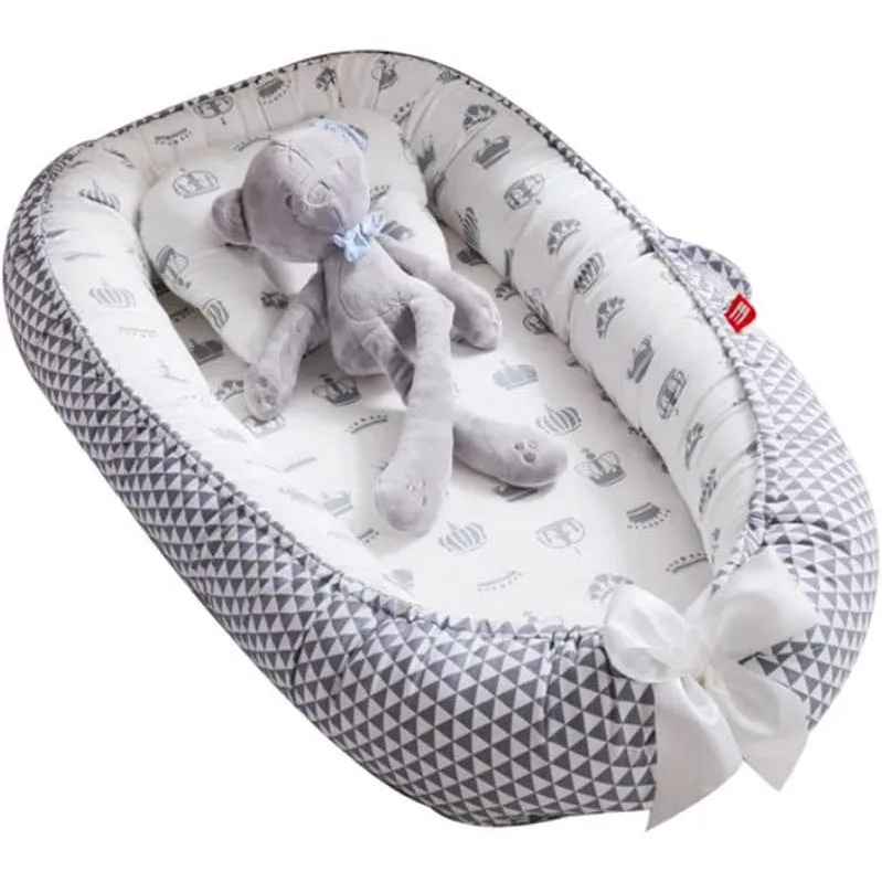 Beauenty Baby Lounger And Share a Sleeping Baby Nest, Foldable, Removable And Washable, Cotton Portable Pressure Protection Crib, Can Be Used for Bedroom/Travel/Camping (A)