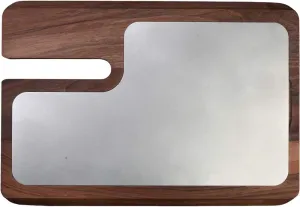Berkel Presenting Board for Red Line 250 Slicers | Wooden Board | Stainless Steel Plate | Display Meat, Prosciutto, Cheese, Vegetables, and more | Made in Italy