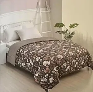Berkshire Life Down Alternative Filled Blanket Queen Reversible Gray/Multicolored Floral