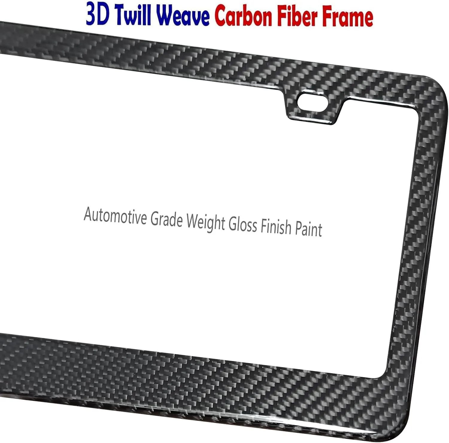 BGGTMO Carbon Fiber License Plate Frame - 100% Real Carbon Fiber Overlays Stainless Steel License Plate Frames | Stainless Steel Anti-Theft License Plate Screws | 1PC Black Gloss Plate Frame