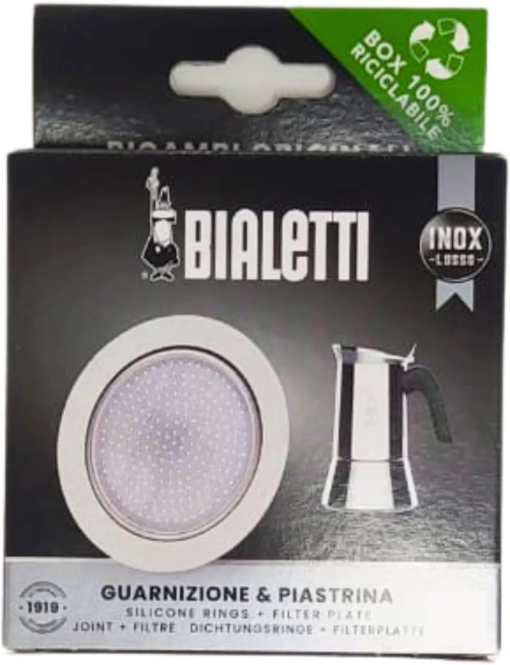 Bialetti 800413 Ricambi, Includes 1 Gasket and 1 Plate, Compatible with Venus, Kitty, Musa and Class (10 Cups)