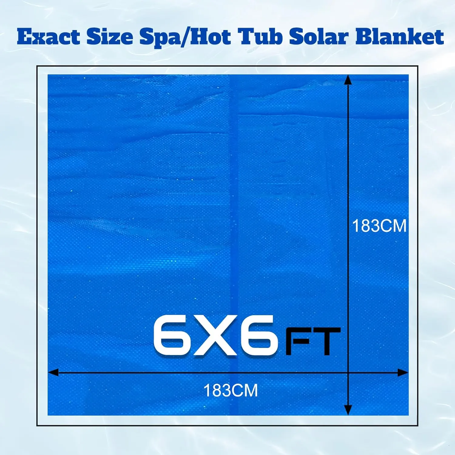BigXwell Spa and Hot Tub Solar Pool Cover, 12Mil 6x6 Foot Rectangle Thermal Blanket for Outdoor Hot Tubs, 1200Series (6X6 FT)