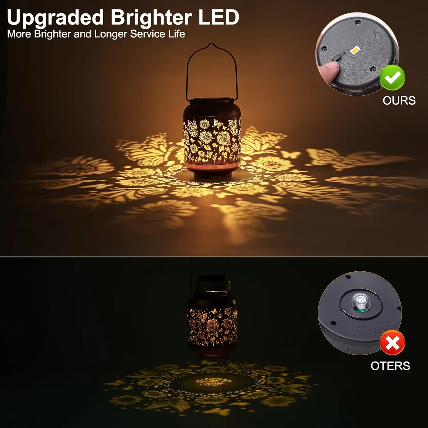 Birthday Gifts for Women Grandma Mothers Day Gifts for Mom Solar Lanterns Outdoor Waterproof Butterfly Garden Decor Hanging Metal Lights Outside for Yard,Patio,Backyard,Porch