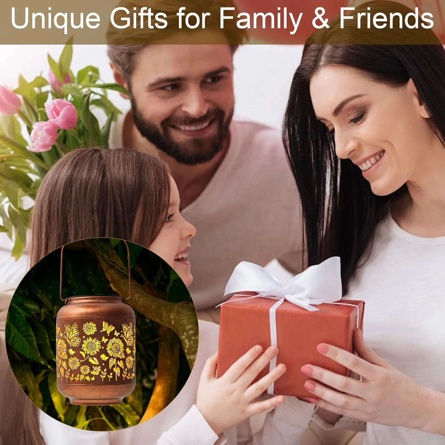 Birthday Gifts for Women Grandma Mothers Day Gifts for Mom Solar Lanterns Outdoor Waterproof Butterfly Garden Decor Hanging Metal Lights Outside for Yard,Patio,Backyard,Porch