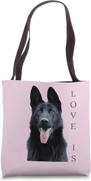 Black German Shepherd Shirt Shepard TShirt Dog Mom Dad Love Tote Bag