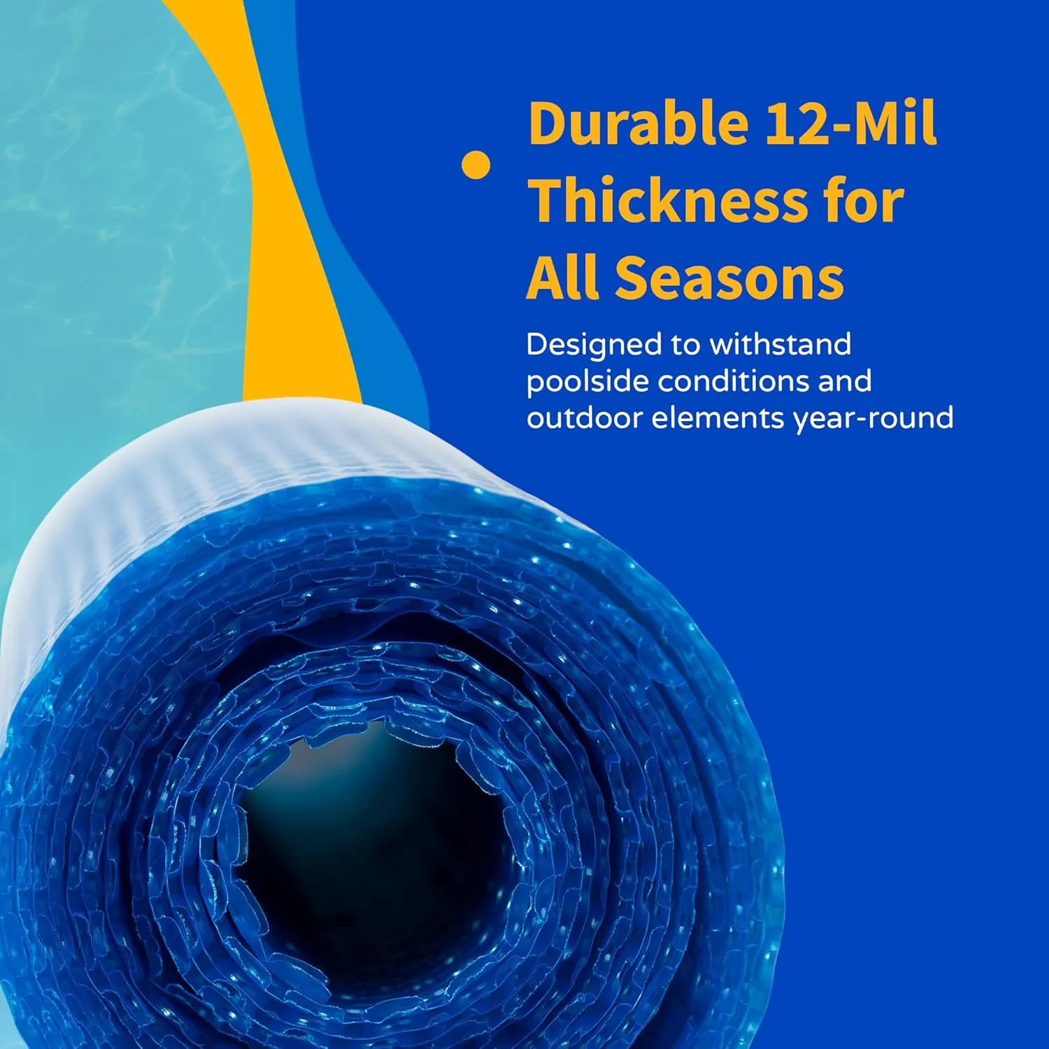 Blue Wave NS405 12-mil Solar Blanket for Rectangular In-Ground Pools, 12-ft x 24-ft, Blue