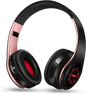Bluetooth Headphones, Chat- Comfortable Over Ear Stereo Headphones,7 Breathing Led Lights up, Wireless Headset for Adult Teen Kid for Phone/Samsung/Pad/PC/Android/Laptop/TV (Rosegold)