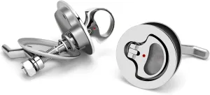 Boat Cam Latch 316 Stainless Steel,Marine Boat Hatch Latch, Adjustable Locking Arm Height with Back Plate, Stainless Stee Flush Pull Hatch Lift,Pack of 2
