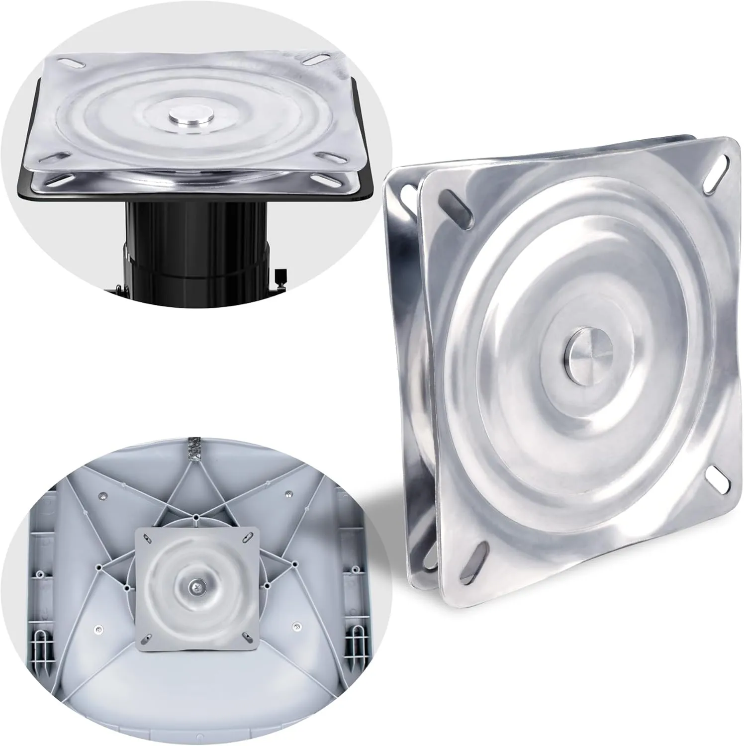 Boat Seat Swivel, 316 Stainless Steel Seat Swivel Plate, 7" x 7" Seat Base for Boat Seat,Bar Stool Swivel Bracket,Chairs Swivel Chair Base Replacement for Bass Boat,Jon Boat